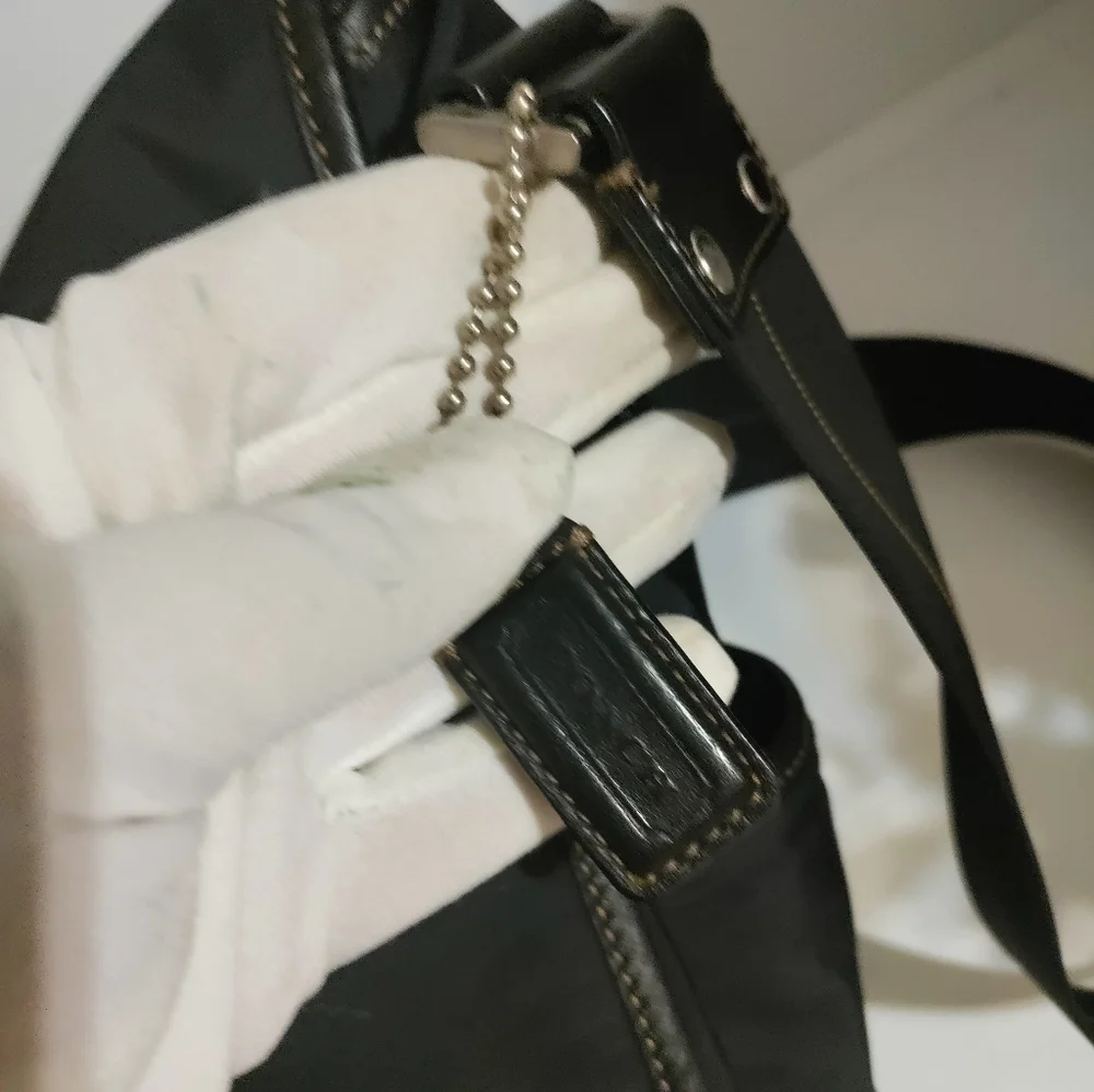 🗼RARE🗼Coach unisex black nylon messenger bag 5373